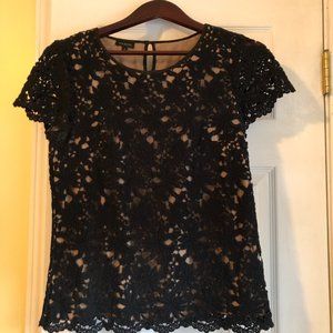 Talbots Black lined Top, size 4, never been worn.